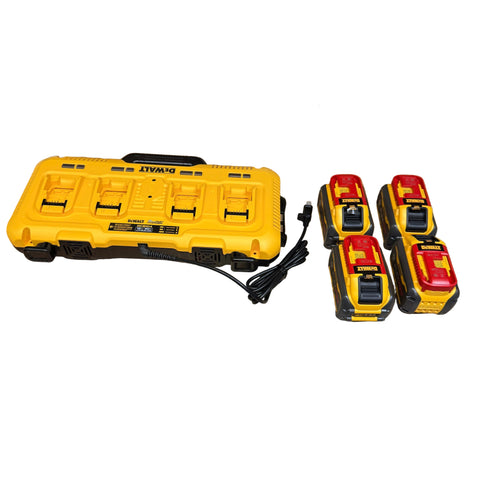 DEWALT DCB609-4C FLEXVOLT Battery & Charger Kit – (4) 9Ah Batteries + DCB104 4-Port Charger