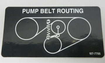 Toro 107-7705 DECAL-BELT ROUTING, PUMP