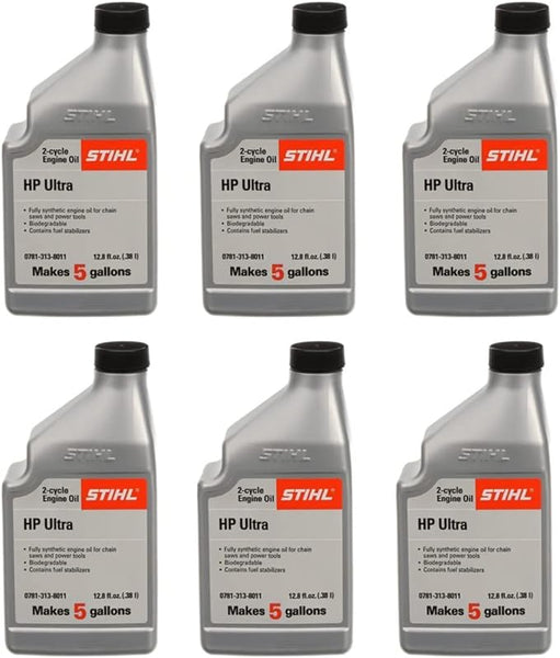 STIHL 12.8 Ounce High Performance Ultra 5 Gallon Mix 2 Cycle Engine Oil, 6 Pack