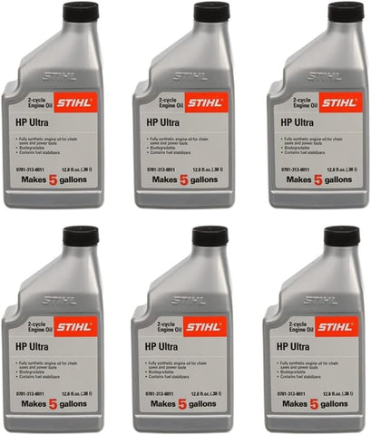 STIHL 12.8 Ounce High Performance Ultra 5 Gallon Mix 2 Cycle Engine Oil, 6 Pack