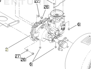 Toro 119-3350 LH HYDRO TRANSAXLE ASM