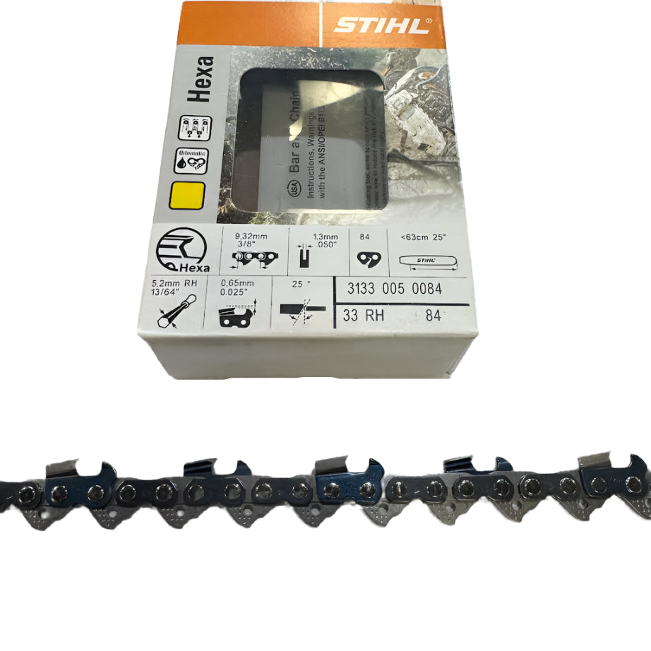 STIHL 25 Inch Chain 33 RH 84 Rapid Hexa OEM – 3133 005 0084 – 3/8