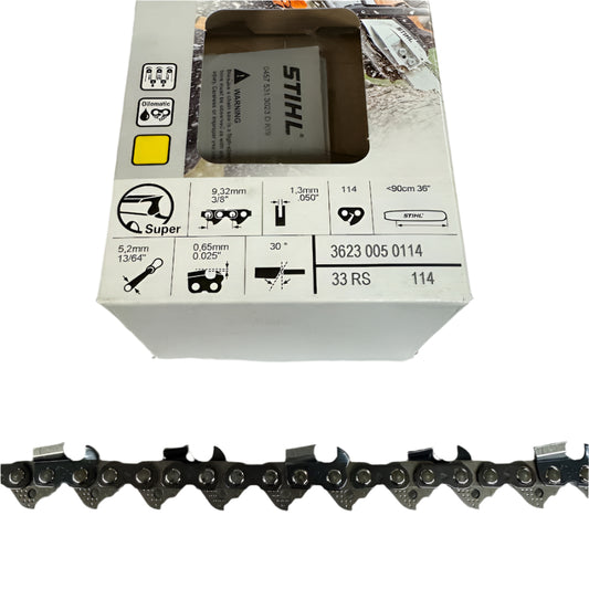New OEM STIHL Rapid Super 36" Chainsaw Chain – 33 RS 114DL