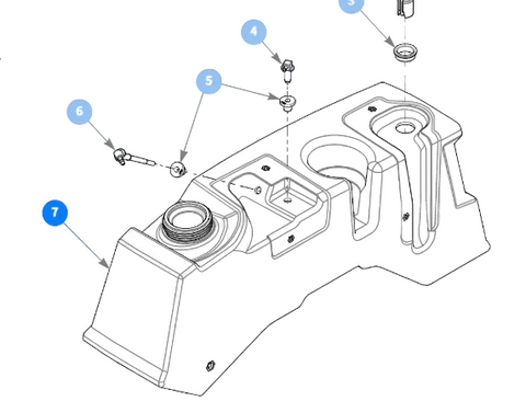 Hustler - 607876 - FUEL TANK ASM LH