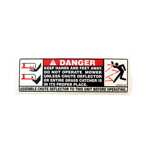 Cub Cadet Label-Danger Chute - 777S30503