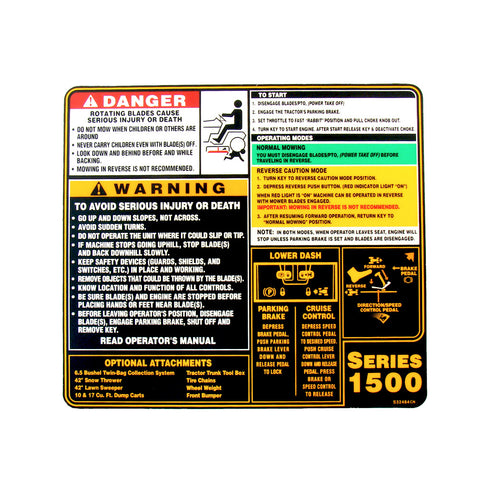 Cub Cadet Label-Frame Cover - 777S32484