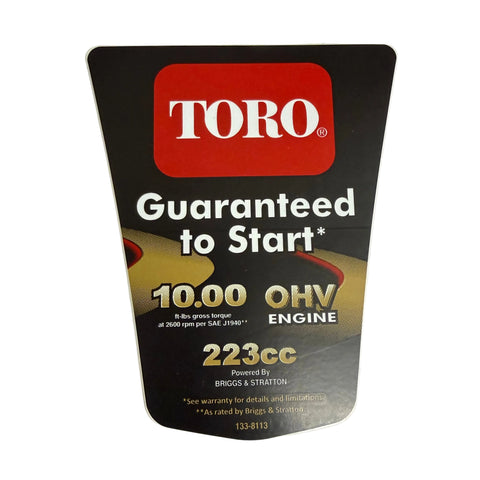Toro 133-8113 DECAL-SHROUD