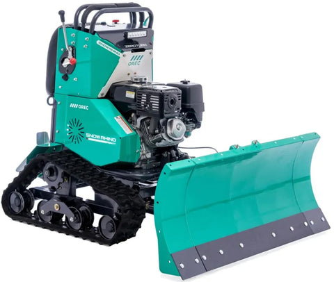 OREC Snow Rhino stand-on tracked snow plow front view