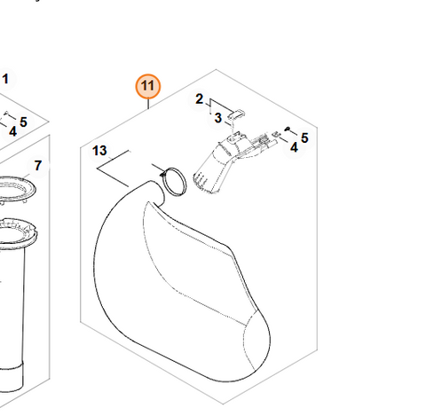 STIHL SA02 700 9702 - Catcher bag - SHA 56 (Vacuum attachment)