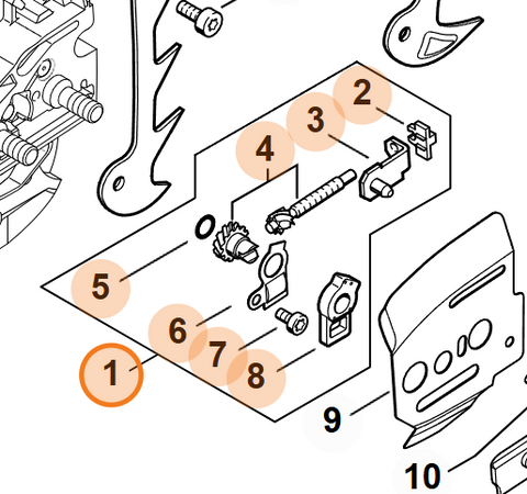 STIHL MA02 007 1002 Chain Tensioner Kit | OEM Chainsaw Part