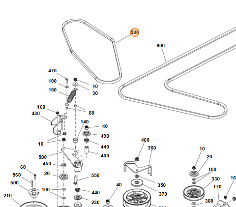 STIHL WB03 764 6820 60" Secondary Deck Belt | OEM RZ Mower