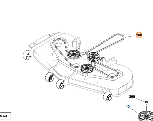 STIHL WB02 704 2105 61" Mower Belt | OEM RZ 261 Deck Belt
