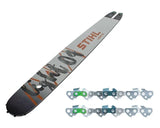 STIHL 3005 005 9908 2+1 Cut Kit – 18" Light 04 Bar & 2 PS3 61 Chains