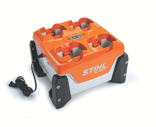 STIHL EA04 430 5502 AL 301-4 120V high-speed multi-charger for AP and AR batteries with four sequential charging bays